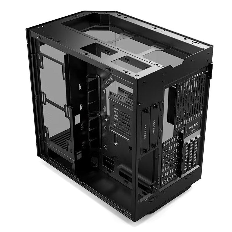 HYTE Y60 Panoramic Tempered Glass E-ATX Mid Tower Gaming Case with 3 Fans - Pitch Black