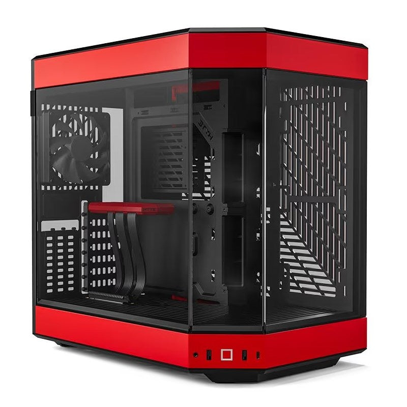 HYTE Y60 Panoramic Tempered Glass E-ATX Mid Tower Gaming Case with 3 Fans - Pitch Black