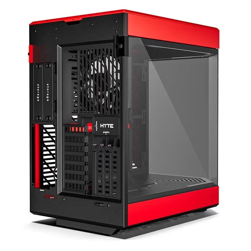 HYTE Y60 Panoramic Tempered Glass E-ATX Mid Tower Gaming Case with 3 Fans - Pitch Black