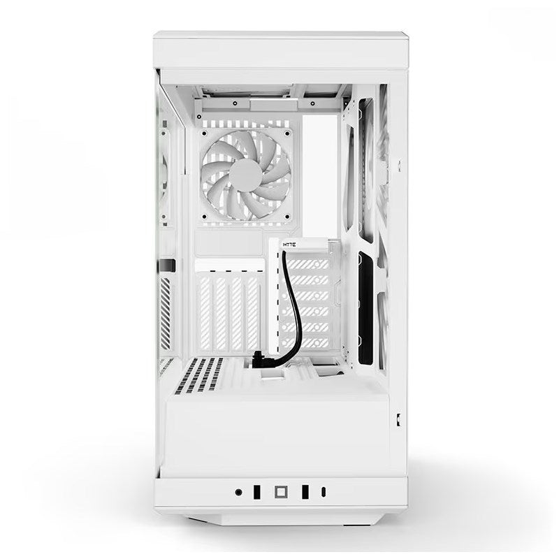 HYTE Y40 Panoramic Tempered Glass E-ATX Mid Tower Gaming Case with 2 Fans - Snow White