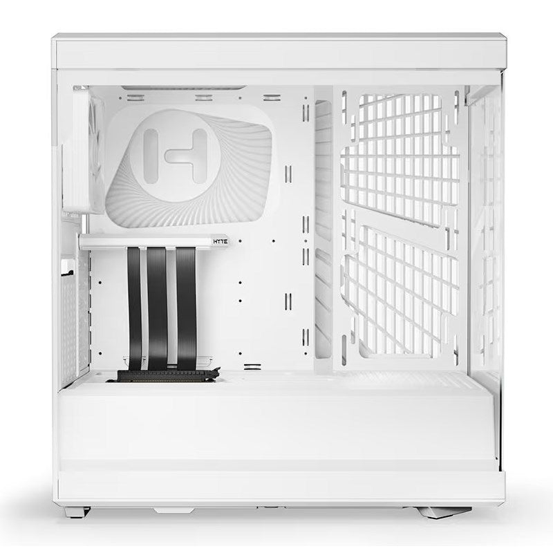 HYTE Y40 Panoramic Tempered Glass E-ATX Mid Tower Gaming Case with 2 Fans - Snow White