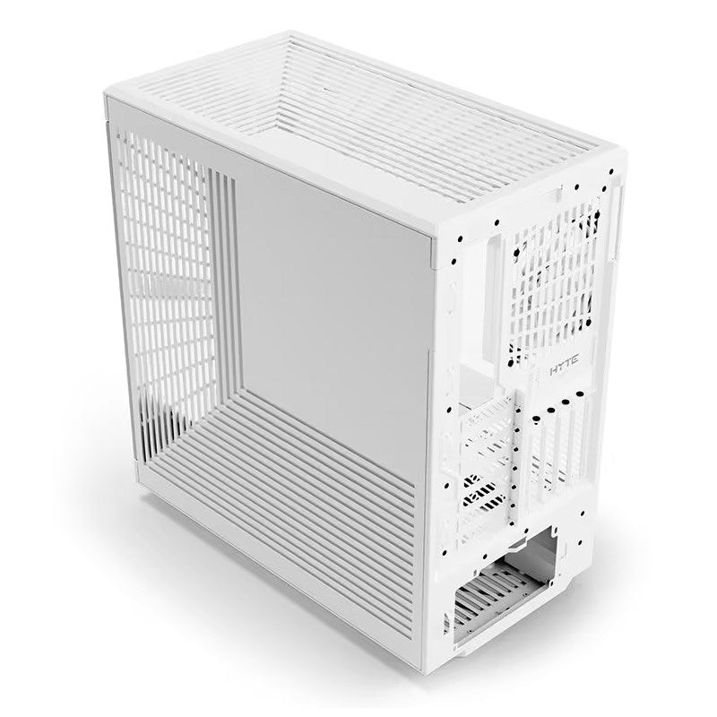 HYTE Y40 Panoramic Tempered Glass E-ATX Mid Tower Gaming Case with 2 Fans - Snow White