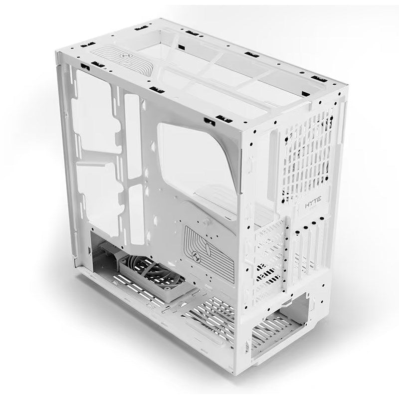 HYTE Y40 Panoramic Tempered Glass E-ATX Mid Tower Gaming Case with 2 Fans - Snow White
