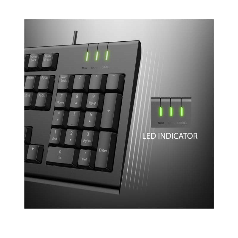 Rapoo NK1900 Wired Keyboard AR - Black