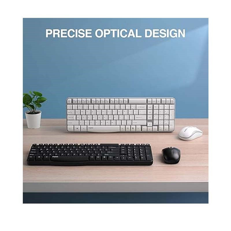 Rapoo X1800S Wireless Multimedia Keyboard & Optical Mouse AR - Black