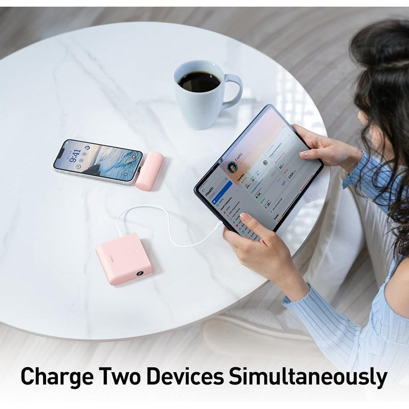 iWalk Small Portable Charger 13500mAh, USB-C Power Bank with Charging Case Type-C