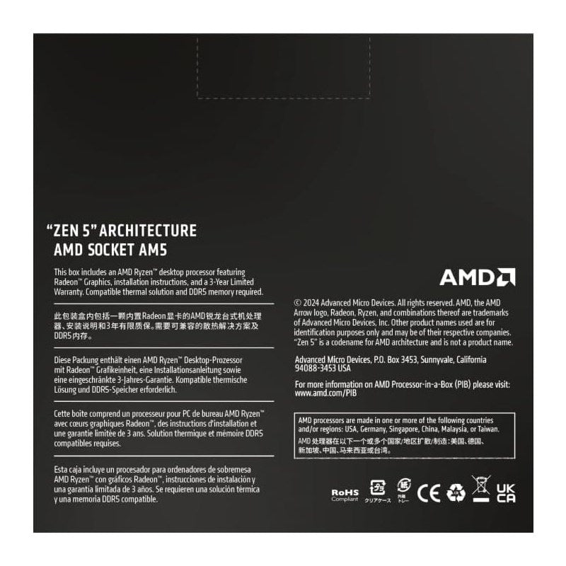 AMD Ryzen 7 9700X 3.8 GHz 8-Core AM5 Processor