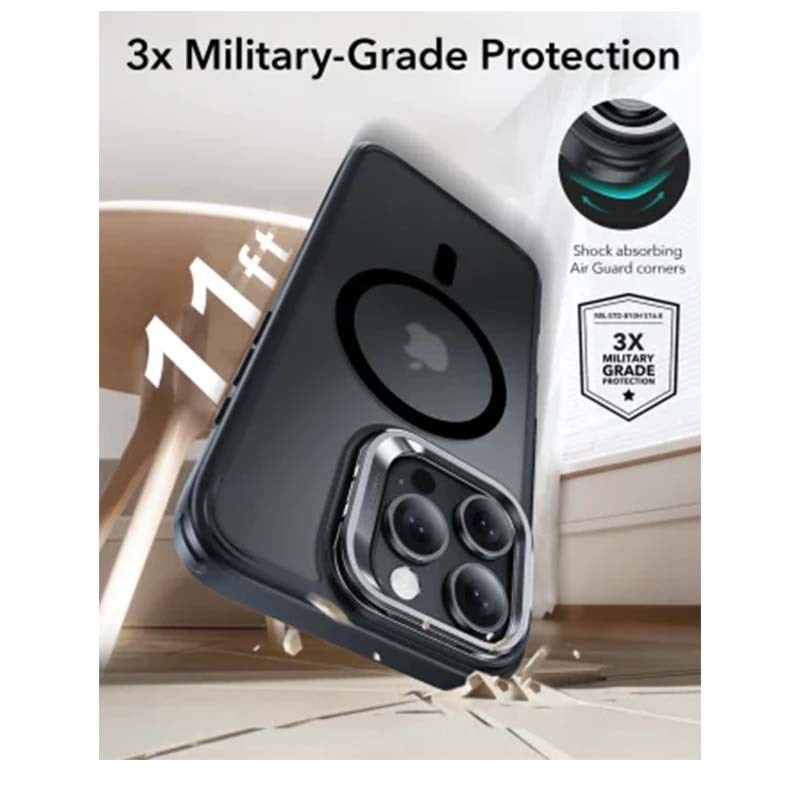 ESR Classic Hybrid MagSafe Apple iPhone 16 Pro Case with Stand, Frosted Black