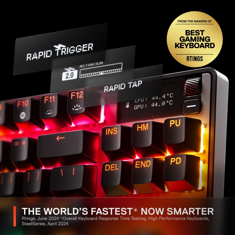 SteelSeries Apex Pro TKL Gen 3 Wireless RGB Mechanical Gaming Keyboard (US Layout) - Black