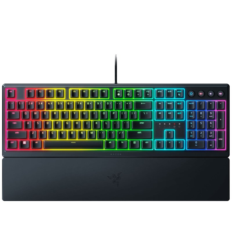 Razer Ornata V3 Low-profile Mecha-Membrane Wired RGB Gaming Keyboard (US Layout) - Black