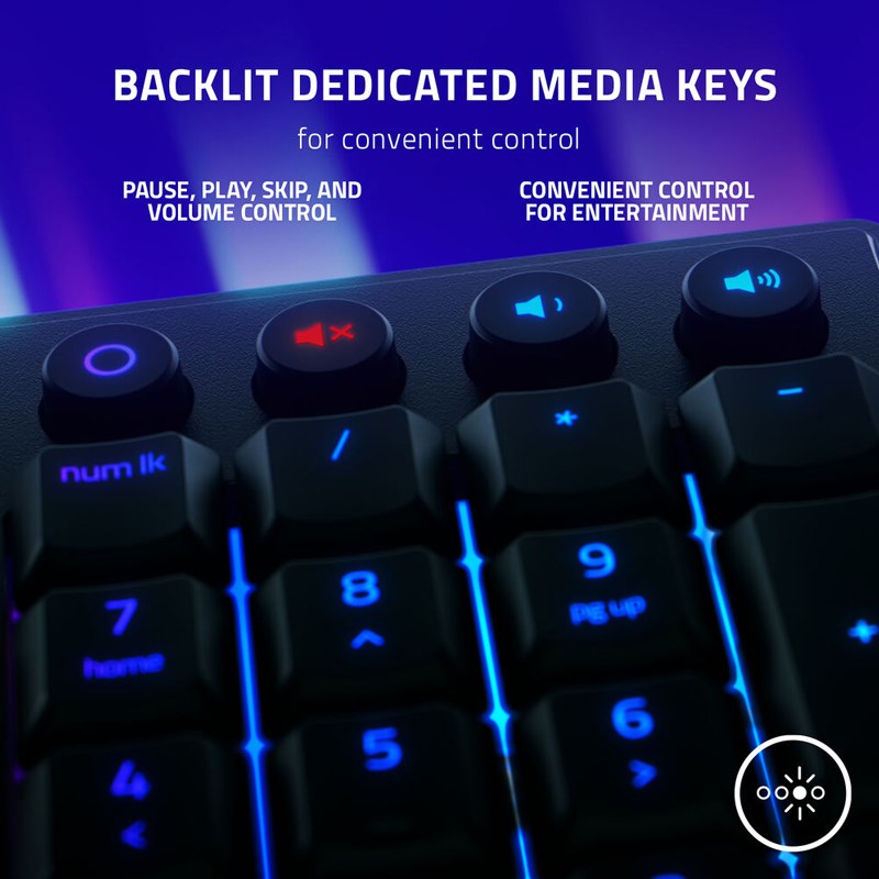 Razer Ornata V3 Low-profile Mecha-Membrane Wired RGB Gaming Keyboard (US Layout) - Black