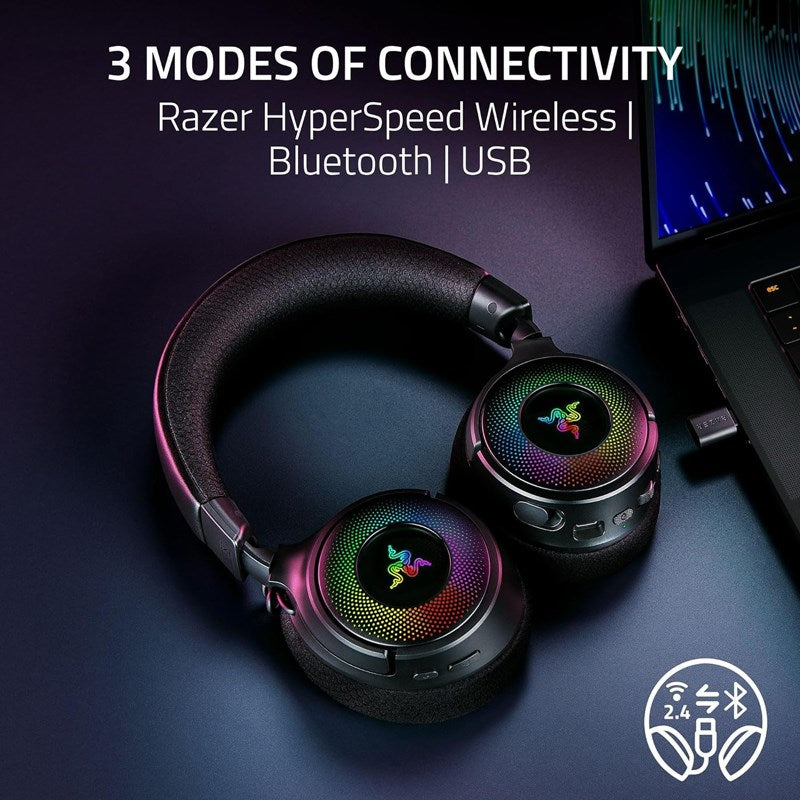 Razer Kraken V4 Wireless Gaming Headset for PC, PS5, Switch, Smartphone - Black