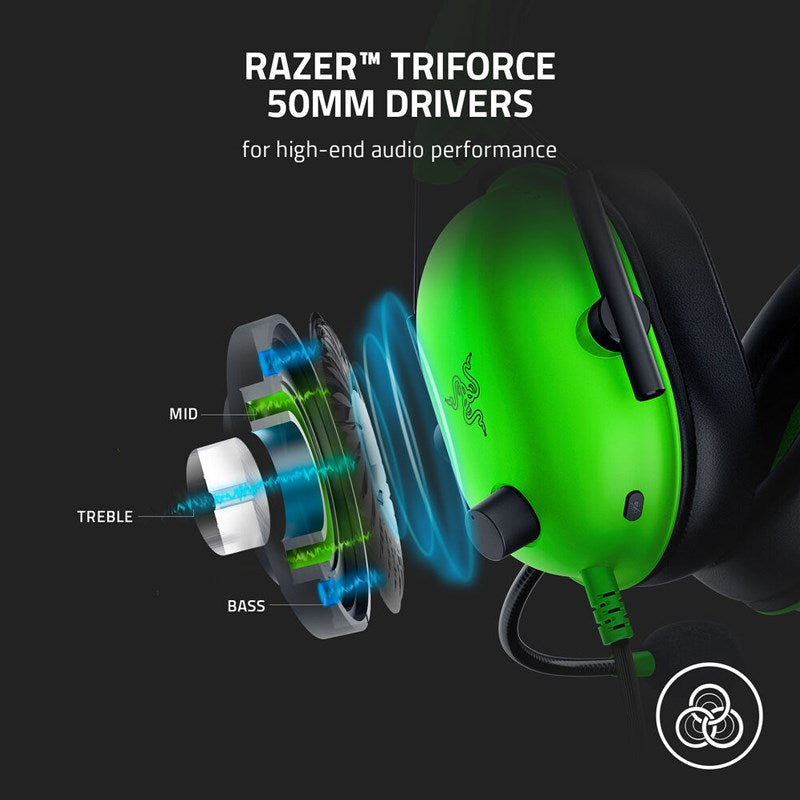 Razer BlackShark V2 X Multi-Platform Wired Esports Gaming Headset for PC, PS4/PS5 and Mobile - Green