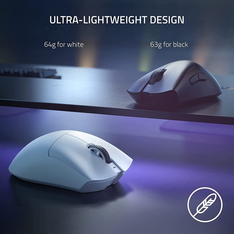Razer DeathAdder V3 Pro Ultra-lightweight Wireless Ergonomic Esports Gaming Mouse (Classic Base) - White