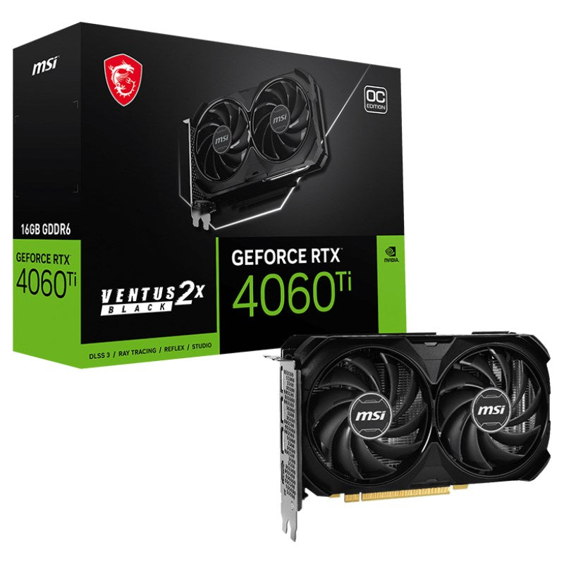 MSI GeForce RTX 4060 Ti VENTUS 2X BLACK 16GB OC Edtion GDDR6 Gaming Graphics Card