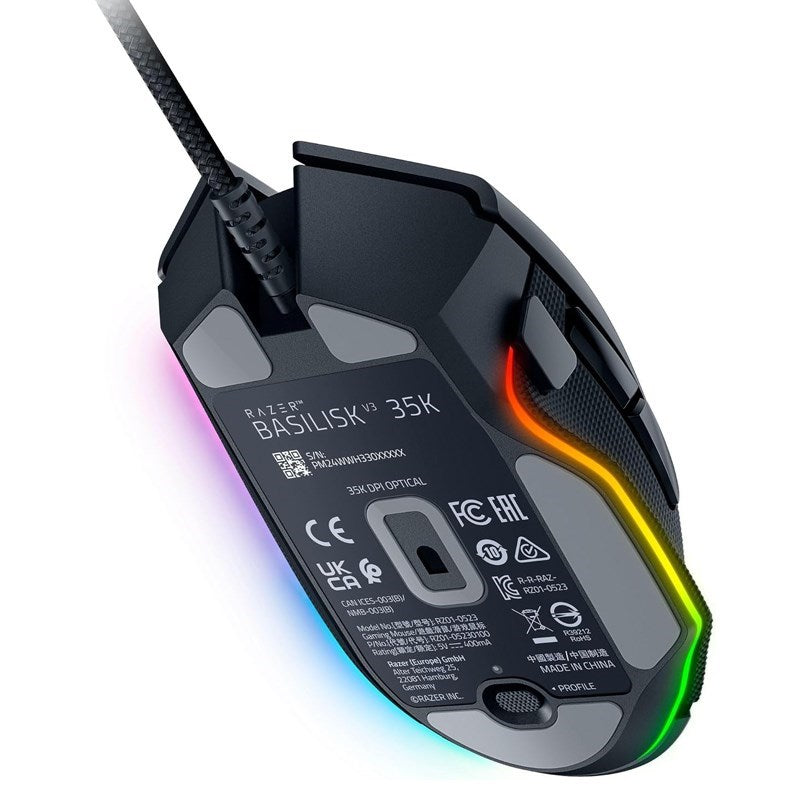 Razer Basilisk V3 35K Fully Customizable Ergonomic Wired RGB Gaming Mouse - Black