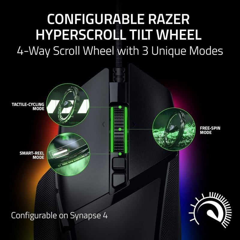 Razer Basilisk V3 35K Fully Customizable Ergonomic Wired RGB Gaming Mouse - Black