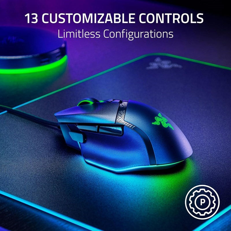 Razer Basilisk V3 35K Fully Customizable Ergonomic Wired RGB Gaming Mouse - Black