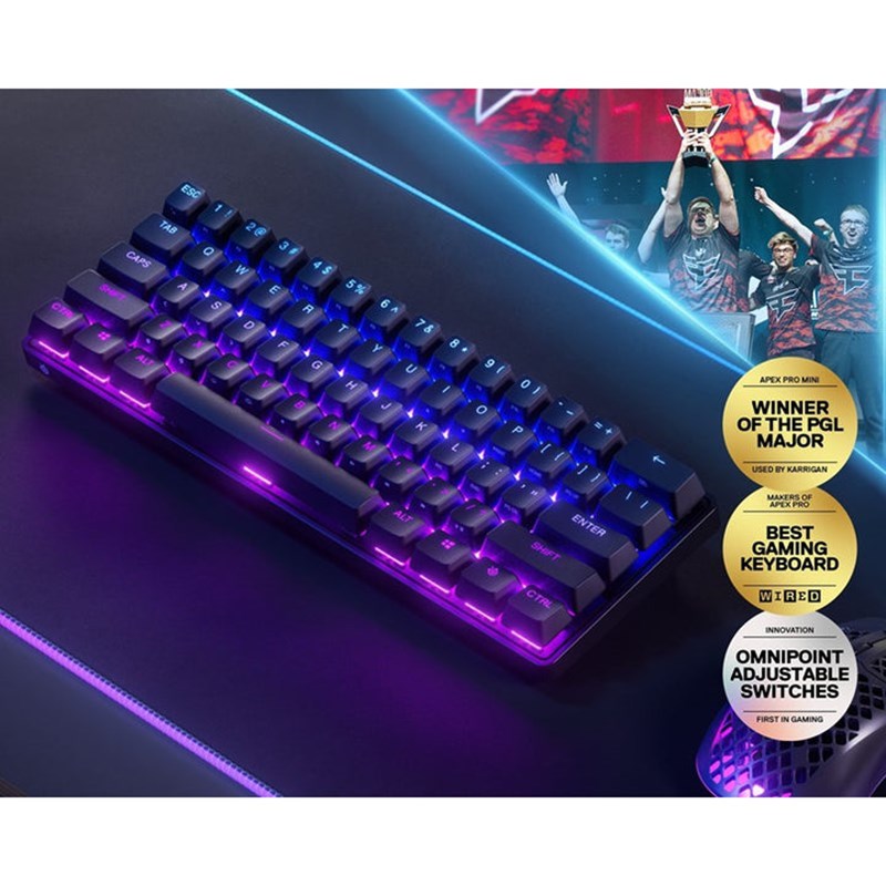 Steel Series APEX PRO MINI RGB Wireless Mechanical Gaming Keyboard - Black - Open Box