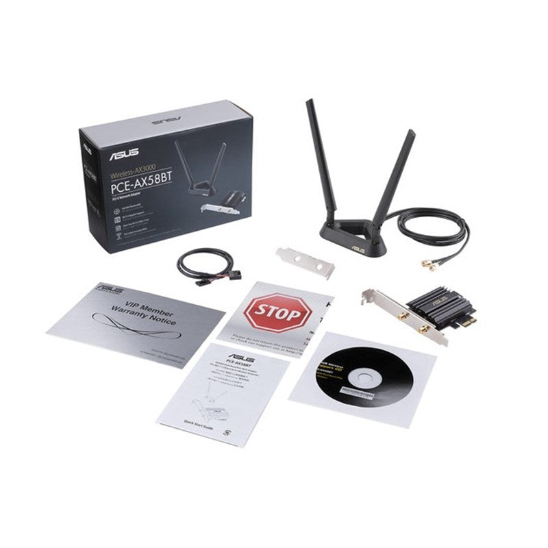 Asus AX3000 Dual Band PCI-E WiFi 6 (802.11ax) Adapter with 2 External Antennas- Open Box
