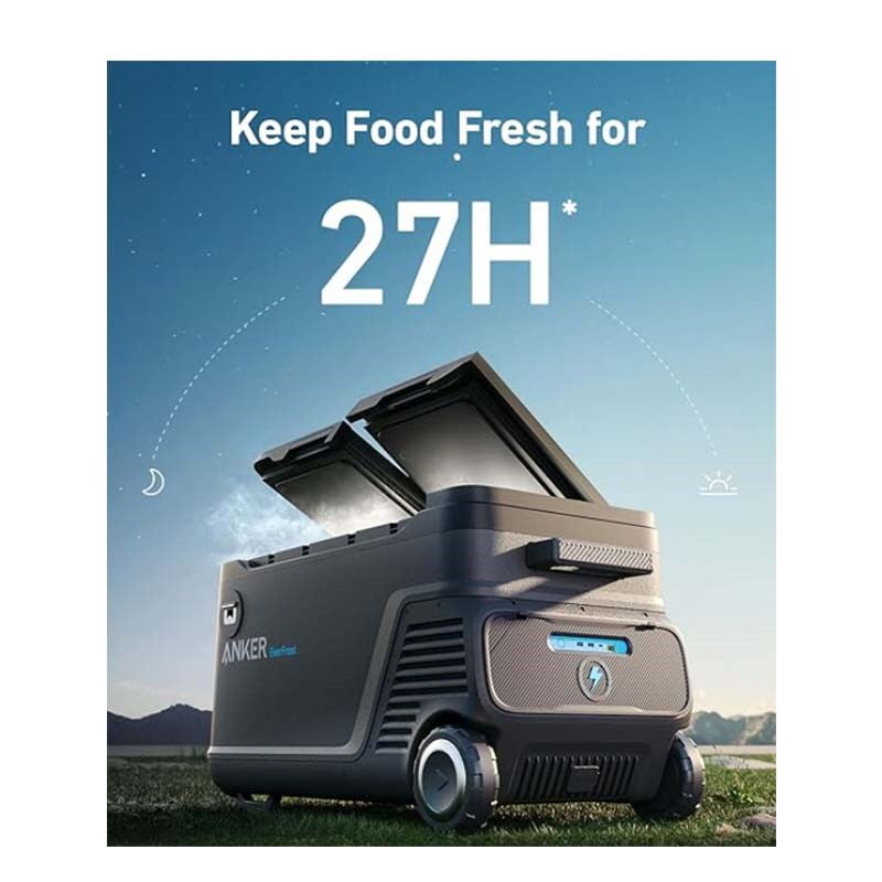 Anker EverFrost 50 Powered Cooler, 53L Portable Refrigerator for Car, Powered Cooler with 299Wh Battery, Powered by AC/DC or Solar