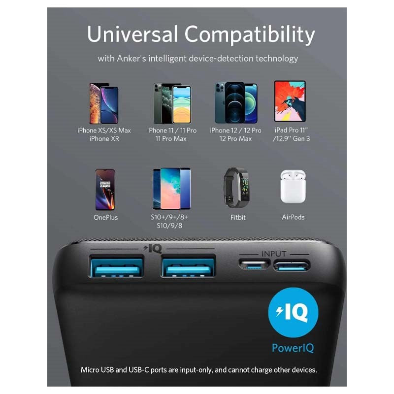 Anker PowerCore Essential Power Bank 20000mAh, Black