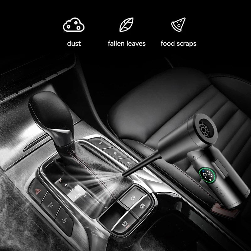 Rechargeable 2 in 1 Wireless Air Duster 50000RPM - Black + 20 in 1 + 8 in 1 Cleaning Kit Bundle - White