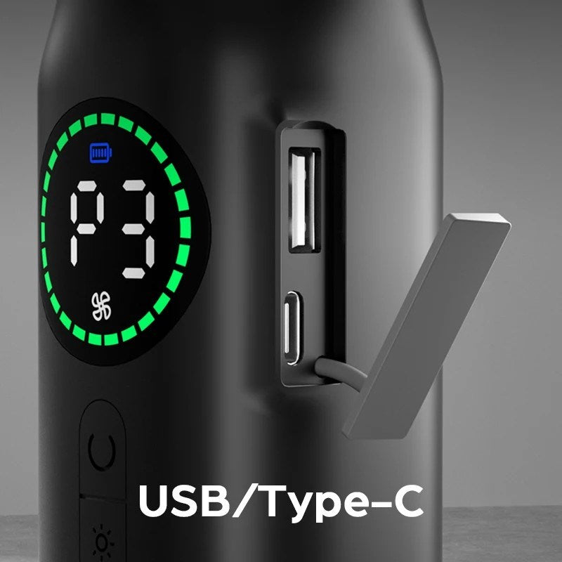 Rechargeable 2 in 1 Wireless Air Duster 50000RPM - Black + 20 in 1 + 8 in 1 Cleaning Kit Bundle - White