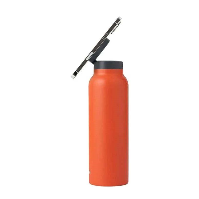 RINGO Water Bottle, 32 Oz/1 L , MagSafe Screw Lid MagSafe Booster Ring, Orange