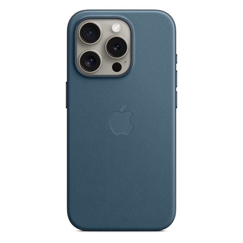 Apple iPhone 15 Pro FineWoven Case with MagSafe - Pacific Blue with Ugreen PD 20 Watts Fast Charger UK - White
