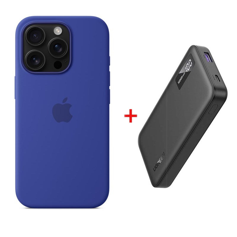 Apple iPhone 16 Pro Max Silicone Case with MagSafe, Ultramarine with Ugreen Power Bank 10,000 mAh