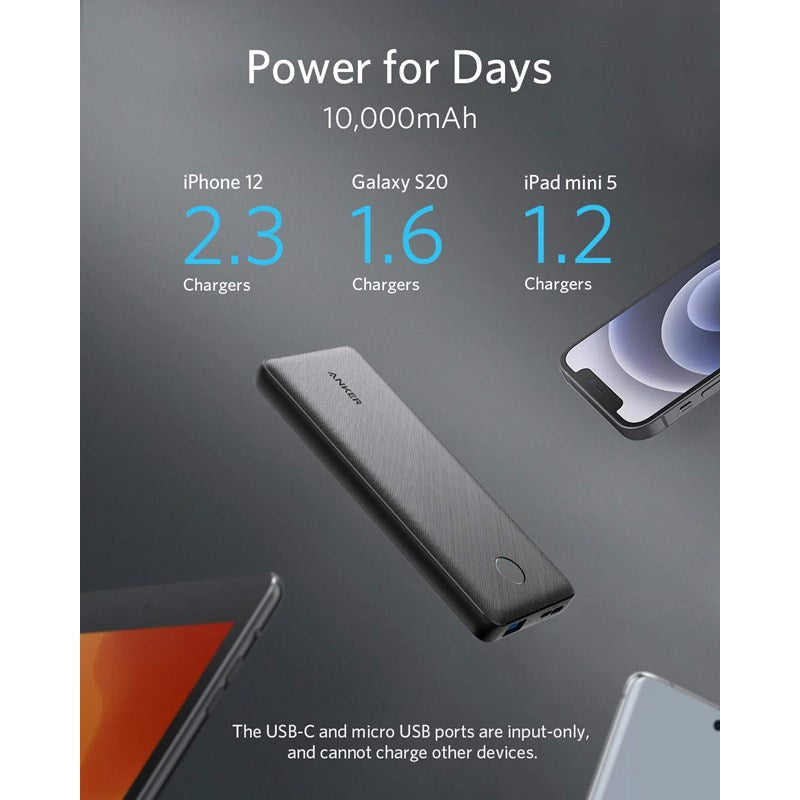 Anker PowerCore Slim Power Bank 10000 mAh, Black