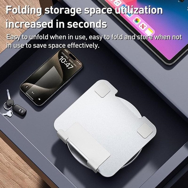 Yesido 360 Degree Rotating Aluminum Foldable Desk Stand For All iPads