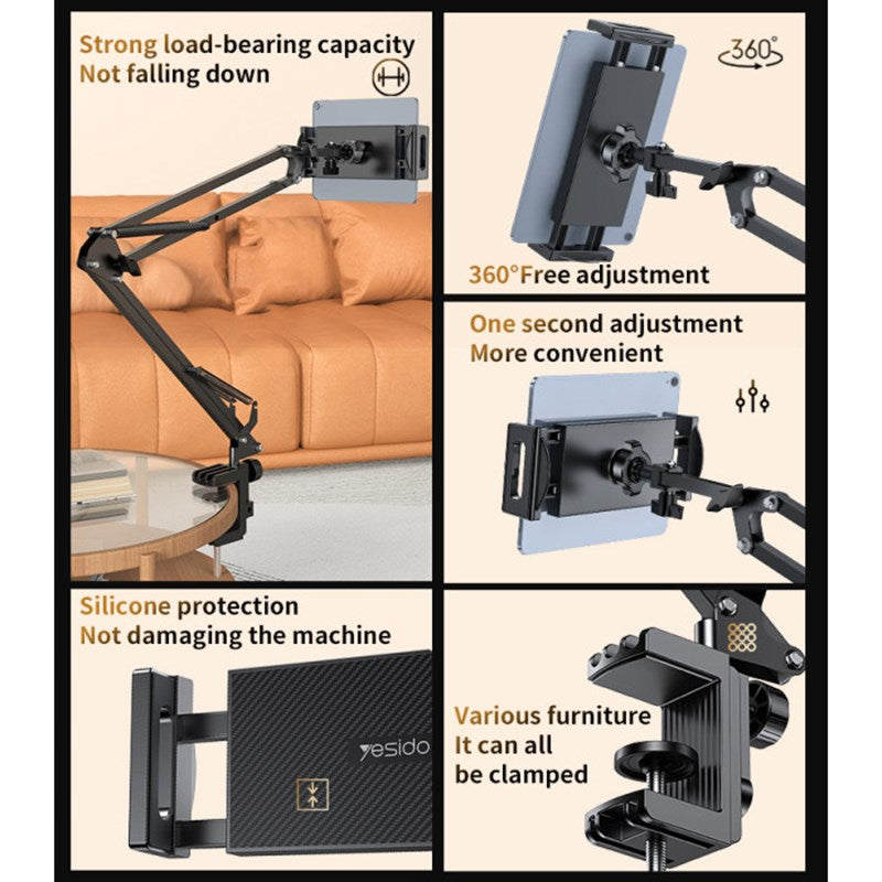 Yesido Desktop Lazy Adjustment Multi-Directional Folding Stand For 4-12.9