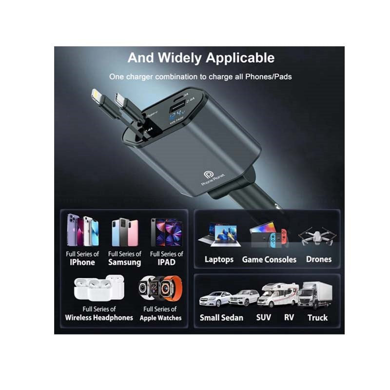 Phone Planet 120 Watts 4 in 1 Car Charger