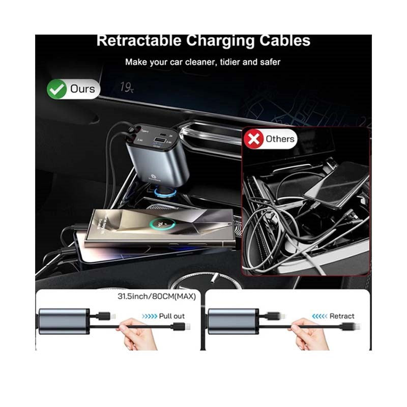 Phone Planet 120 Watts 4 in 1 Car Charger