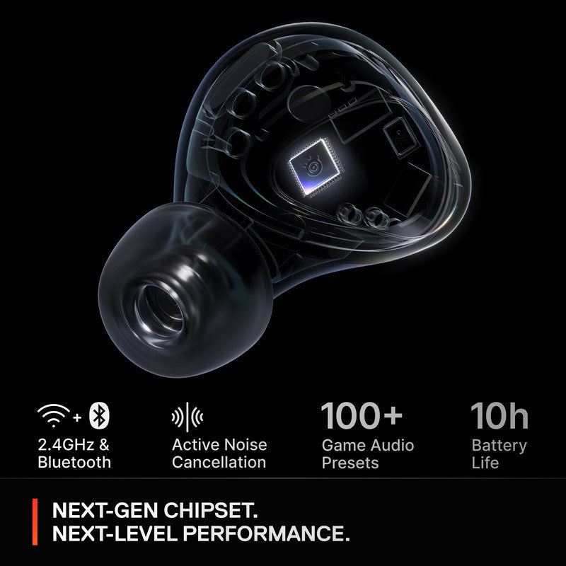 SteelSeries Arctis GameBuds, Wireless Active Noise Cancelling Gaming Earbuds for PC, Xbox - Black