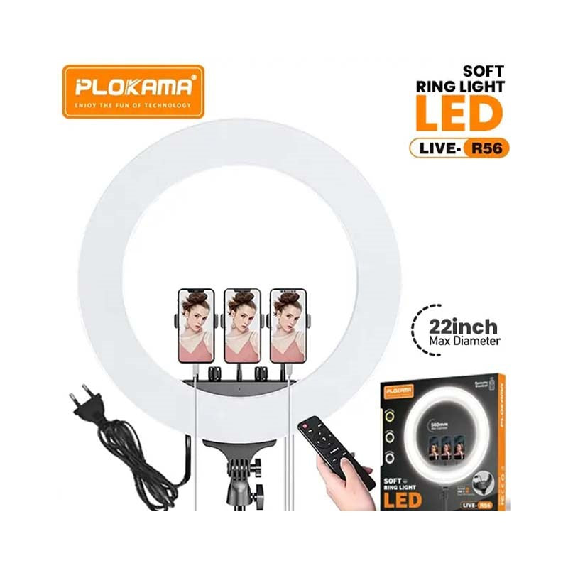 Plokama Soft LED Ring light with Tripod and Remote - 18