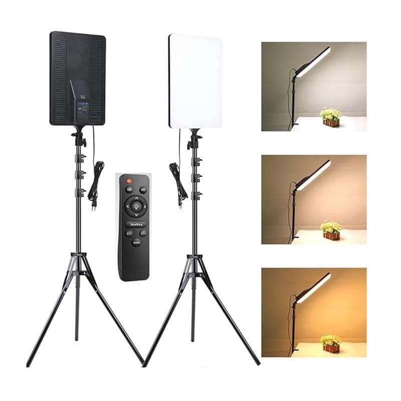 Plokama LED Video Light Panel with Tripod and Remote - 19