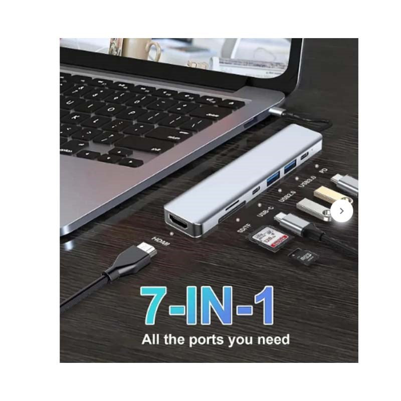 Phone Planet 7 in 1 Adapter For Laptop and Mobiles , Type-C Devices