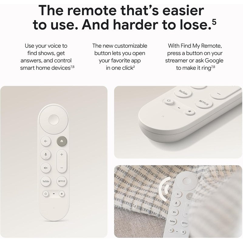 Google GA05662-US 4K HDR 32 GB TV Streamer With Smart Home Control - Porcelain