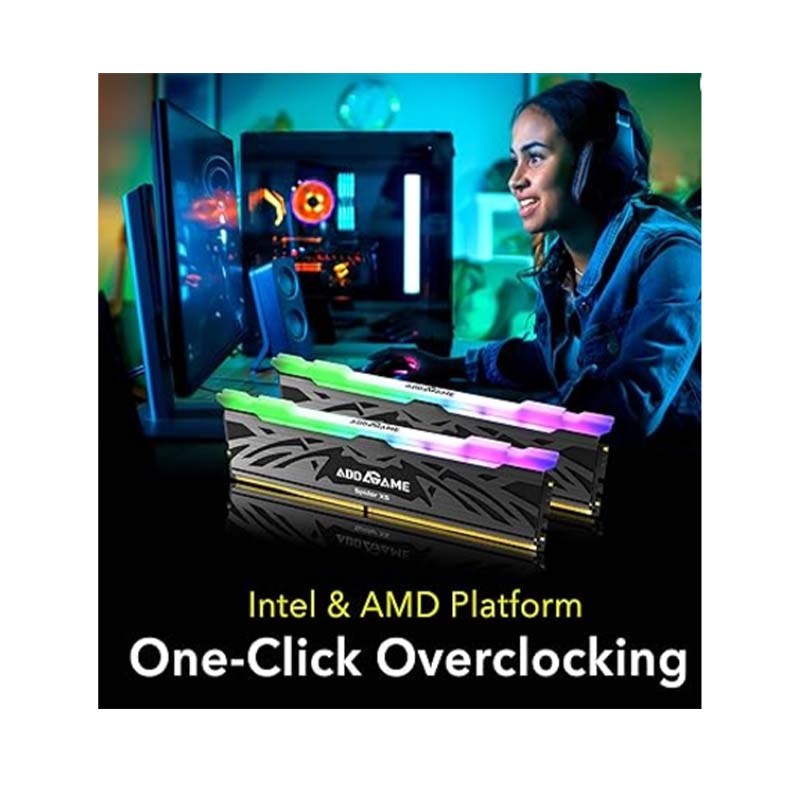 ADDLINK ADDGAME SPIDER X5 - 16 GB DDR5 6000MT/s CL38 RGB RAM Memory with Heatsink - Black