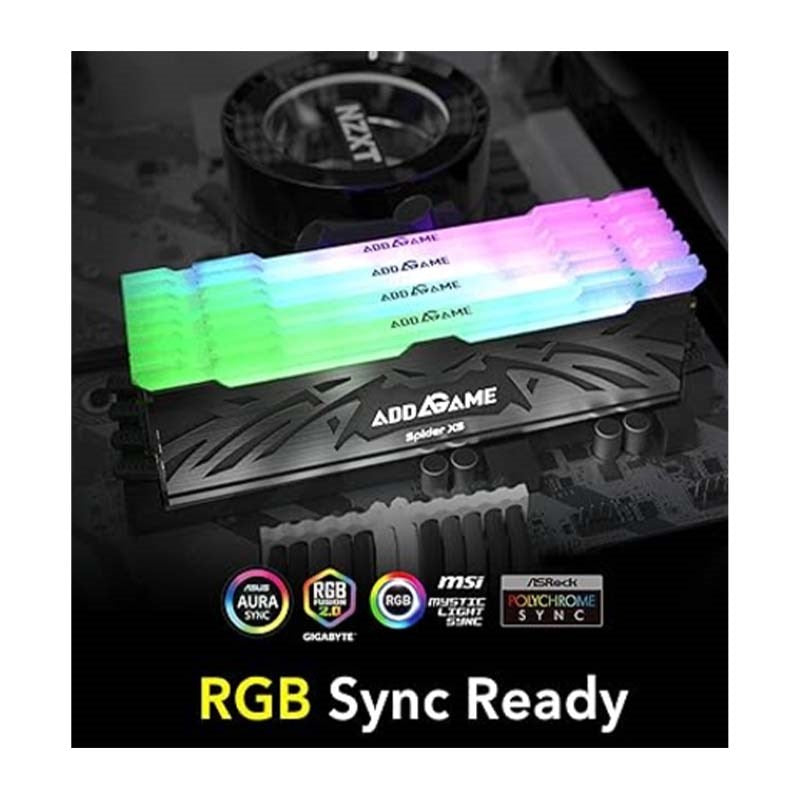 ADDLINK ADDGAME SPIDER X5 - 16 GB DDR5 6000MT/s CL38 RGB RAM Memory with Heatsink - Black