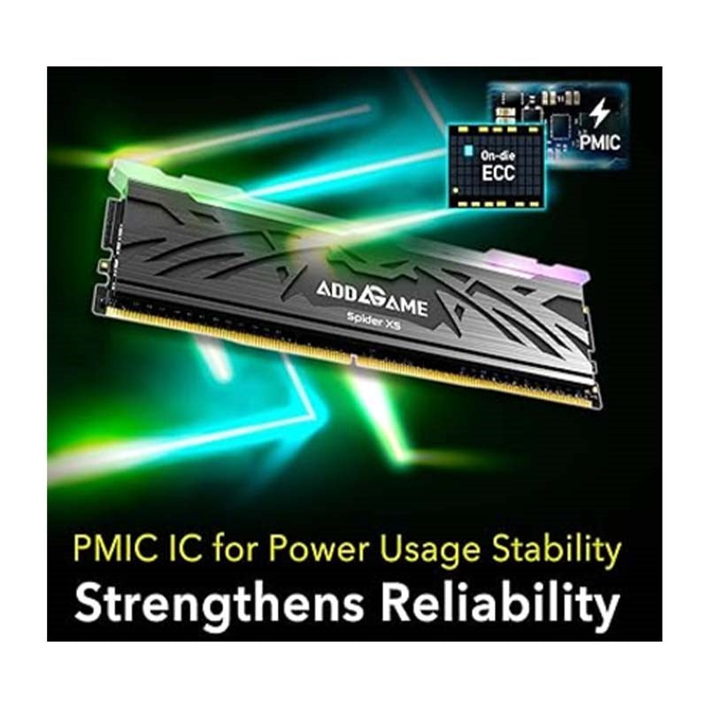 ADDLINK ADDGAME SPIDER X5 - 16 GB DDR5 6000MT/s CL38 RGB RAM Memory with Heatsink - Black