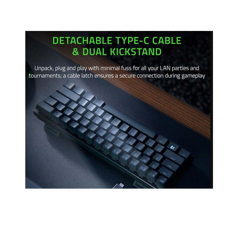 Razer Huntsman Mini 60% Gaming Keyboard, Clicky Optical Purple Switch, (US Layout)