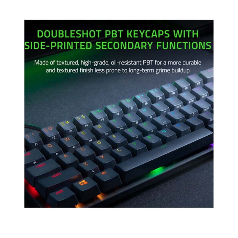 Razer Huntsman Mini 60% Gaming Keyboard, Clicky Optical Purple Switch, (US Layout)