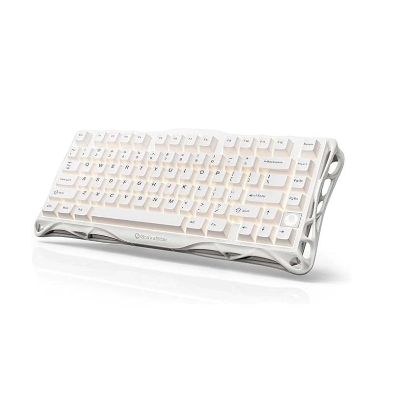GravaStar Mercury K1 Lite 75% Wireless Mechanical Gaming Keyboard - White
