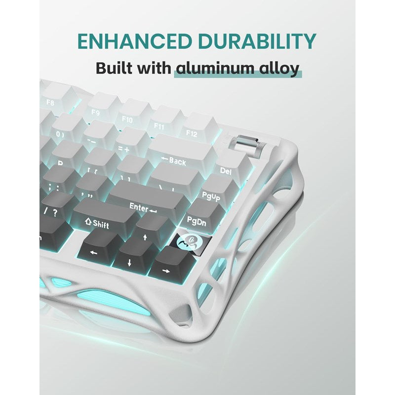 GravaStar Mercury K1 75% Wireless Mechanical Gaming Keyboard - Gradient White