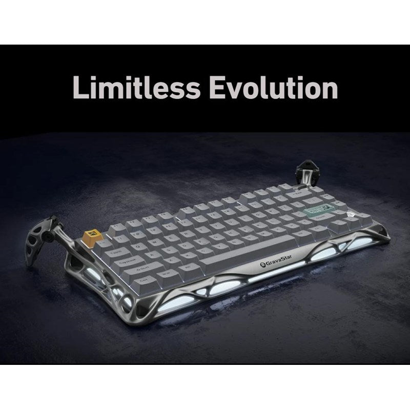 GravaStar Mercury K1 Pro 75% Wireless Mechanical Gaming Keyboard - Concrete Grey
