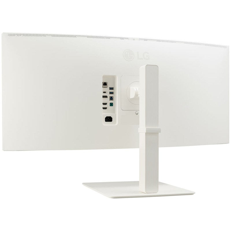 ال جي شاشة الترا وايد 38WR85QC-W بحجم 38 بوصة, دقة وضوح WQHD, بمعدل تحديث 144 هرتز، ووقت استجابة 1 مللي ثانية, مزودة بمنفذ HDMI 2.1 ومنفذ تايب سي